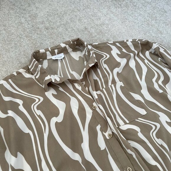 Korye Boho Tab Sleeve Tie Front Blouse Top 2X - Picture 3 of 9